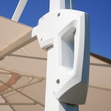 thumbnail of BLUES - Parasol de Jardín Excentrico 3x4 Orientable a 360°-Estructura de Aluminio Blanco Inclinable y Retráctil Brazo lateral - Chimenea Cortaviento