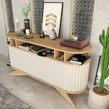 thumbnail of Dmora Credenza Dpoluzz, Buffet da soggiorno, Madia da salotto, Dispensa da cucina, 150x43h75 cm, Quercia e Bianco