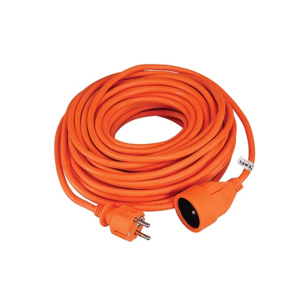 Cable prolongador  - 20 m - color naranja - toma de tierra de espiga