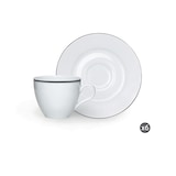 thumbnail of Excelsa set de 6 tazas de café con platillos Platinum de porcelana 10 cl plateado