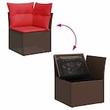 thumbnail of vidaXL 9-tlg. Garten-Sofagarnitur mit Kissen Braun Poly Rattan Akazie