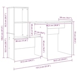 thumbnail of vidaXL Schreibtisch Schwarz Eichen-Optik 131,5 x 50 x 106,5 cm