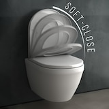 thumbnail of Alpenberger Spülrandloses Hänge WC | Wand WC mit Nanobeschichtung | Tiefspül WC Randlos WC Sitz Absenkautomatik | Keramik Kloschüssel pass. zu Geberit