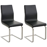 thumbnail of Décoshop26 - Sillas de comedor x2 diseño moderno PVC negro estructura de acero inoxidable 10_0007402