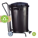 thumbnail of Cubo Goliat 95 litros con pedal y ruedas. Contenedor profesional color negro.