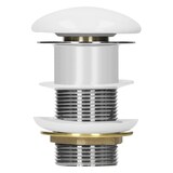 thumbnail of ML-Design Universal Ablaufgarnitur 1 1/4" ohne Überlauf – Pop-Up, Keramikdeckel Weiß/Edelstahl, inkl. Dichtungen