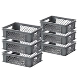 thumbnail of 6x Eurobehälter / Bäckerkiste, LxBxH 400 x 300 x 125 mm, grau, lebensmittelecht