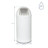 thumbnail of Abfallsammler / Mülleimer PUSH 50L satin weiss hjh OFFICE