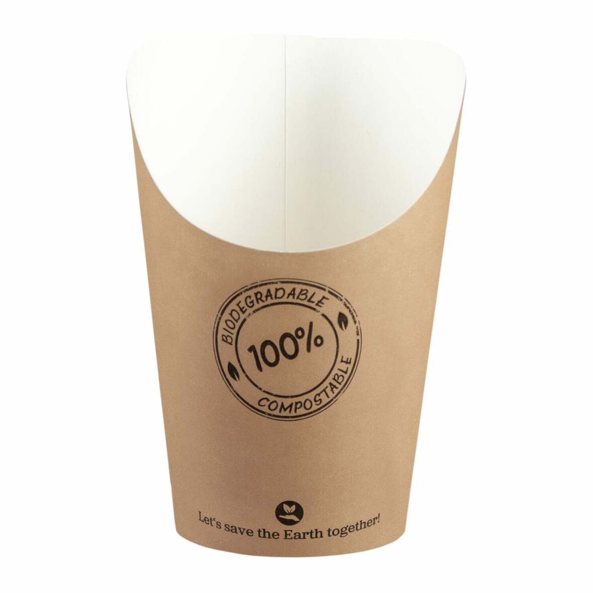 25x BIO Pommes Boxen Snackboxen aus Karton 11cm 50 Stk.