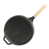 thumbnail of Ø28cm 61mm tief Gusseisenpfanne BRIZOLL mit Glasdeckel Bratpfanne aus Gusseisen Eisenpfanne Gusspfanne rund mit Holzgriff von 4big.fun INDUKTION für