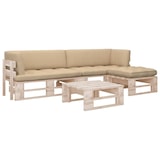 thumbnail of Set divani in pallet con cuscini 4 pezzi in pino impregnato per arredo esterno elegante e resistente