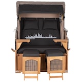 thumbnail of Strandkorb Komplettset - bene living - Ammersee Teak - PE grau - Skyline Frankfurt - Liftersystem