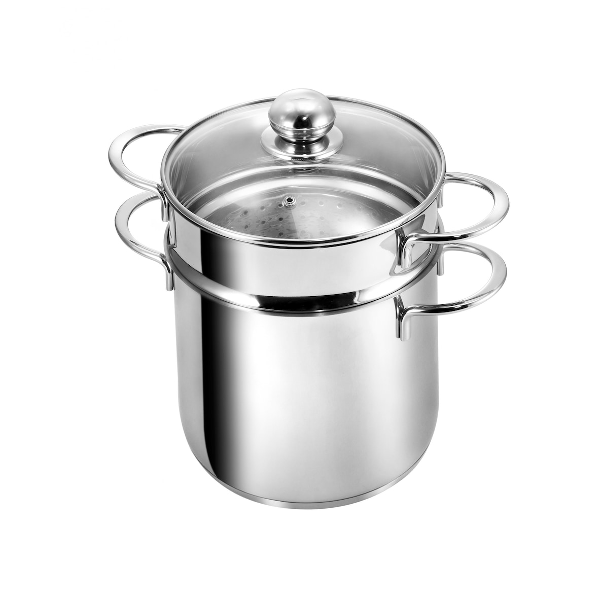 Kopf Pastatopf Makkaroni (Edelstahl, Induktion, Ø 20 cm, mit Siebeinsatz für Gemüse)