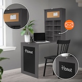 thumbnail of ML-Design Wandtisch Klappbar Grau – Klapptisch mit Tafel, 8 Fächern & Pinnwand, Wandmontage, ausklappbarer Schreibtisch mit Regal, Esstisch,