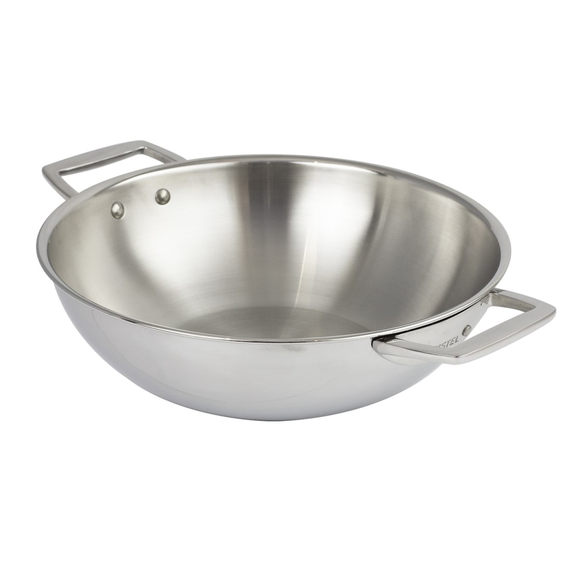 Wok en inox à 2 anses fixes  Ø32cm