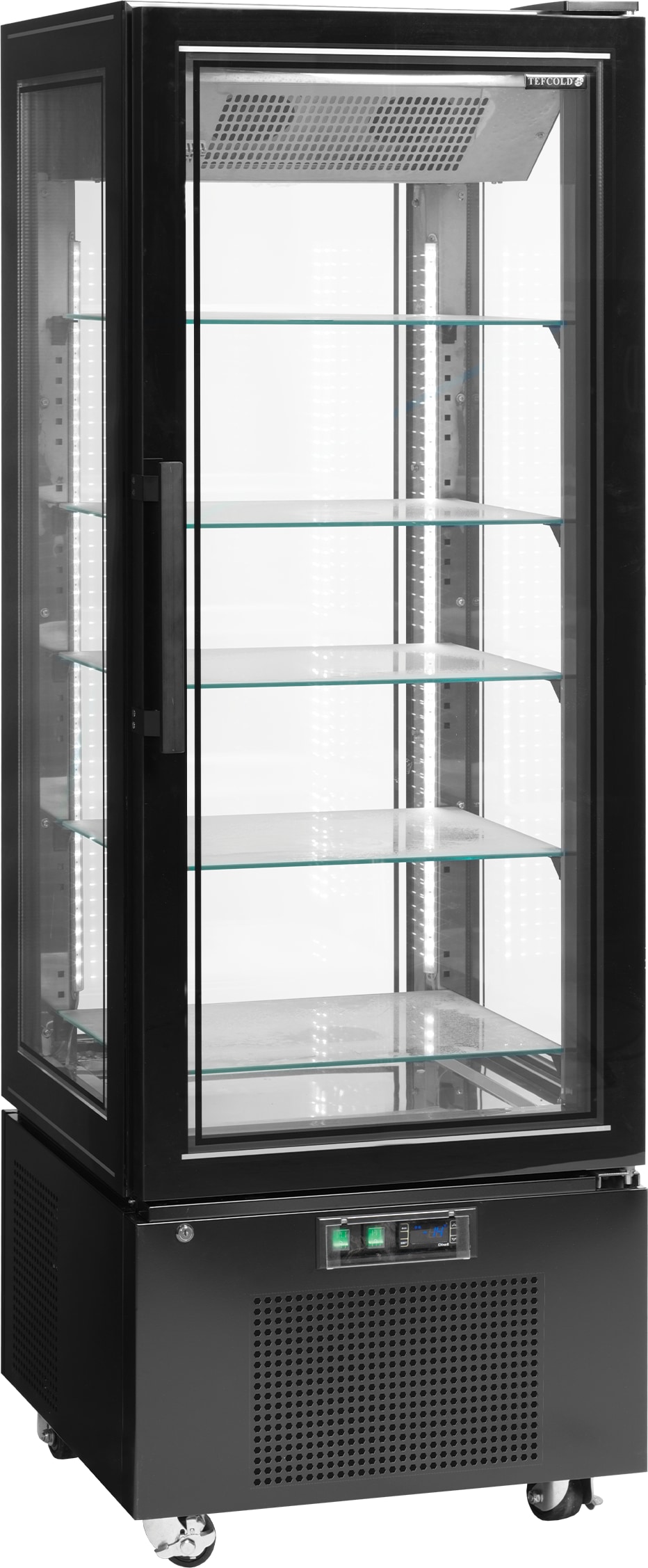 TEFCOLD Kühlvitrine (Gefriergerät)  UPD400-F 364l Schwarz / Glas