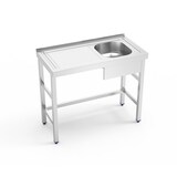 thumbnail of Fregadero con soporte, cubeta a la derecha y escurridor izquierdo. 80x50x85 cm