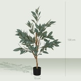 thumbnail of HOMCOM árbol artificial de laurel 120 cm planta artificial decorativa grande decoración para hogar oficina balcón dormitorio verde