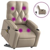 thumbnail of vidaXL Massagesessel mit Aufstehhilfe Elektrisch Cappuccino Kunstleder