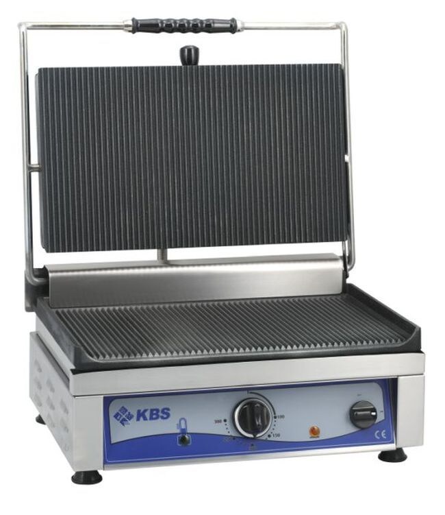 KBS Gastrotechnik KBS Kontaktgrill Grillfläche 45x27 cm oben und unten gerillt 1 Heizzone 230 Volt