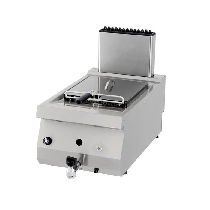 Friteuse voor zwaar gebruik - 1 x 12 L - enkele unit - diepte 70 cm - met aftapkraan - gas