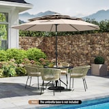 thumbnail of COSTWAY 300 cm parasol met zonne-LED-verlichting, windvast, zwengel, 35° aan beide zijden kantelbaar, voor tuin en balkon, beige