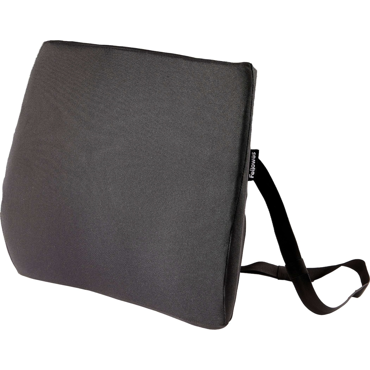 Fellowes Respaldo lumbar acolchado de espuma Comfort Breyta™, ecológico, correa ajustable, asa incorporada para facilitar el transporte, negro