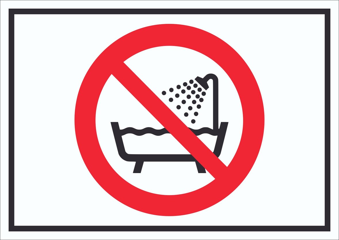 Wasserkontakt mit Gerät verboten Symbol Schild A1 (594x841mm)