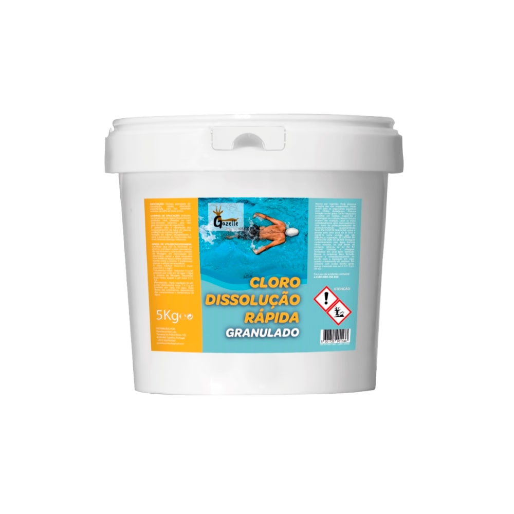 Cloro Dissolução Rápida Granulado 60% para Piscinas - 5Kg