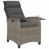 thumbnail of vidaXL Gartensessel mit Beistelltisch Verstellbar Grau Poly Rattan, Garten Liegestuhl, Outdoor Stuhl, Sessel, Gartensessel, Stuhl, Gartenstuhl