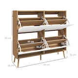 thumbnail of HOMCOM mueble zapatero con 4 cajones abatibles y estantes ajustables armario de zapatos de pasillo para 16 pares de zapatos 95x26x95 cm natural