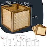 thumbnail of HMF Aufbewahrungskorb passend für Kallax Regale, Korb aus Rattan mit Wiener Geflecht und Akazienholz, Muster 1, 32 x 34 x 32 cm