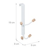 thumbnail of Relaxdays Türhaken 5er Set, skandinavisch, Vierfachhaken Tür, Garderobe Eisen & Holz, HxBxT: 19 x 9 x 8 cm, weiß/natur