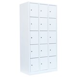thumbnail of Lüllmann® Schließfachschrank, 3 Abteile, 15 Fächer, 1800 x 885 x 500 mm, signalweiß