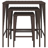 thumbnail of Tables gigognes 3 pcs marron résine tressée Modèle Zenith Moderne