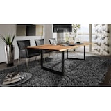 thumbnail of SIT Möbel Tree edge eettafel 140x80 cm | 26 mm blad acacia | onderstel staal antiek zwart | B 140 x D 80 x H 77 cm | 07107-21 | Serie TAFEL & BANKEN