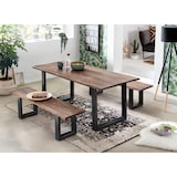 thumbnail of SIT Möbel Esstisch-Baumkante 120 cm,  Platte Akazie nussbaumfarbig 26 mm,  Gestell Stahl schwarz,  B 120 x T 80 x H 77 cm,  07107-59,   TABLES&CO