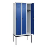 thumbnail of C+P Spind Classic PLUS, Gestell, 3 Abteile, HxBxT 212x90x50cm, Sicherheitsdrehriegel, Hellgrau/Enzianblau von PROREGAL