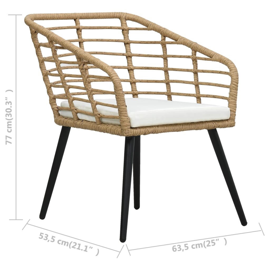 vidaXL 3-tlg. Bistro-Set Poly Rattan Eiche : Ausführung - Model 1, Farbe - Braun