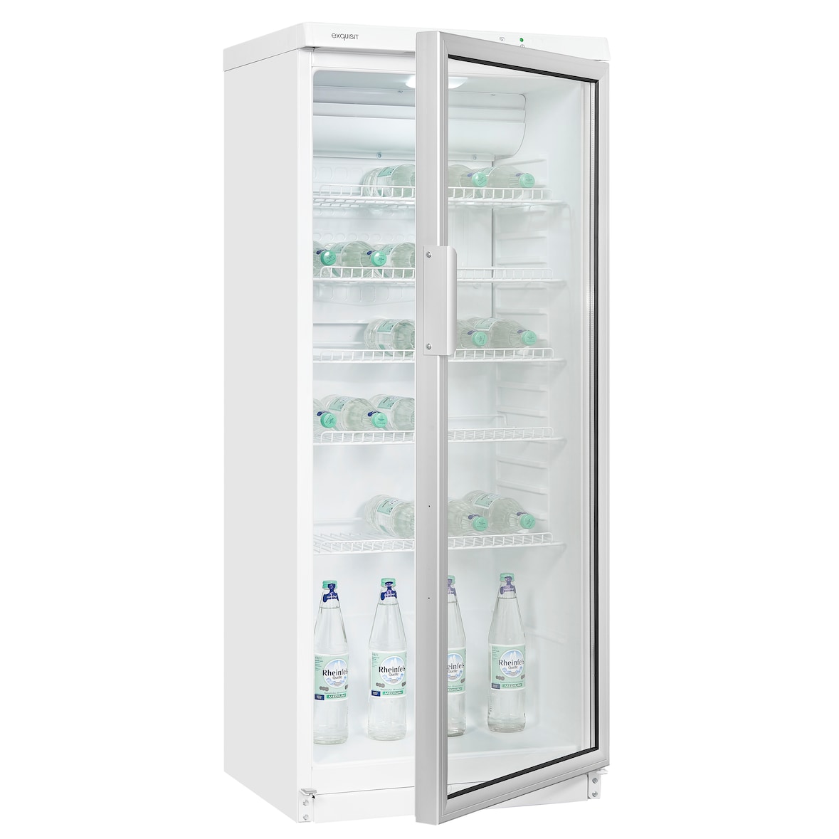 Exquisit Glastürkühlschrank GKS290-GT-280E weiss | 290 l Nutzinhalt | Weiß