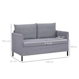 thumbnail of HOMCOM Sofá de 2 Plazas Tapizado en Lino Sintético Sillón Biplaza de Salón con Cojines Acolchados Desenfundables Reposabrazos Acero 130x67x76