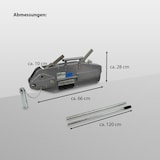 thumbnail of Forstseilwinde 3200 kg inkl. 20m Seil Abscherstiften Sicherheits - Lastenhaken Greifzug Seilwinde