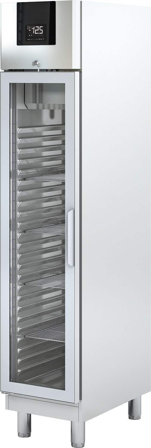 Edelstahlkühlschrank mit Glastür KU 359 G