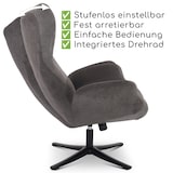thumbnail of Relaxsessel modern, drehbar, Mikrofaser, ohne Motor, Design-Relaxsessel: Ideal fürs Wohnzimmer, Dunkelgrau - Raburg Maxim
