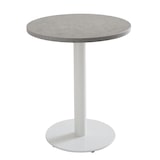 thumbnail of Tisch rund 60 cm weißes Bein und graue Betonbeschichtung