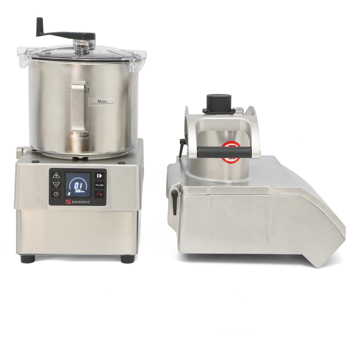 SAMMIC Kombi-Gemüseschneider (450 Kg/h) - Profischneider (8 l) mod CK-38V. Variable Geschwindigkeit und bürstenlose Technologie.