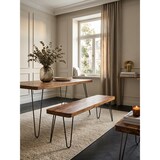 thumbnail of Esszimmer 120 x 45 x 40 cm Sitzbank BAGLI Massiv-Holz Sheesham Holz-Bank Natur-Produkt Küchenbank im