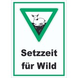 thumbnail of Setzzeit für Wild Schild A1 Rückseite selbstklebend