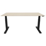 thumbnail of Schreibtisch elektrisch höhenverstellbar, 160x80cm, eiche/schwarz