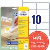 thumbnail of Etiquetas universales, removibles, A4, 96 x 50,8 mm, 30 hojas/300 etiquetas, blanco.